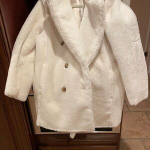 Women's White Faux Fur Coat by J Crew new with tags